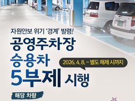광명시, 8일부터 공영주차장 7곳 ‘승용차 5부제’ 시행